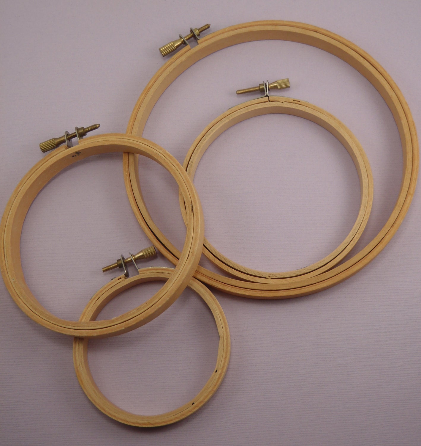 Wooden Embroidery Hoops Set of 4