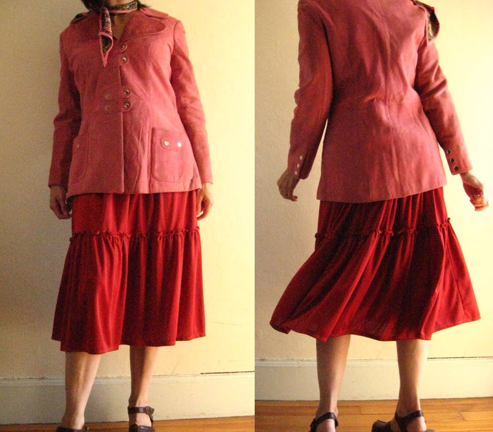 Mad for Mod Pink Suede Snap Closure Coat