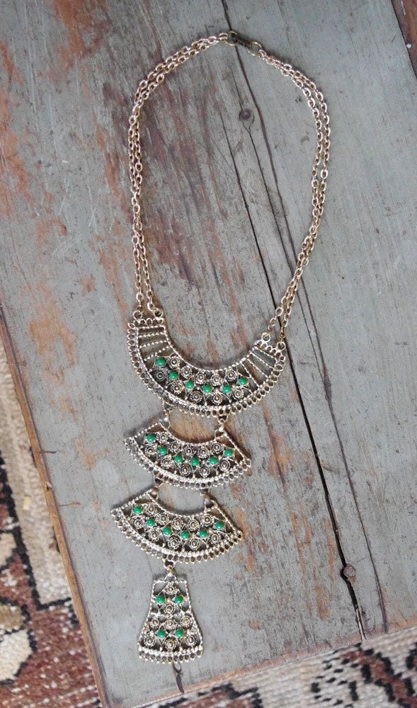 Stunning Runway-Worthy 1960's Layered Ethnic Necklace