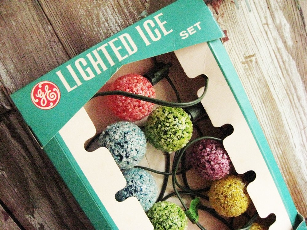 1960's GE Lighted Ice Christmas Light Set The by carmenandginger Ice Christmas Lights