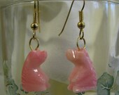 SALE - Rose Quartz Bear Earrings