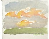 Potomac River Sunrise original watercolor painting