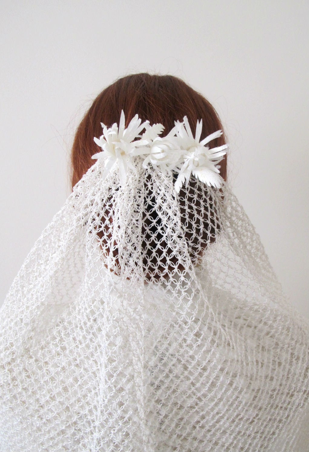 Items Similar To 100% Handmade Crochet Elbow Length Wedding Veil Bridal