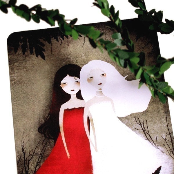 Snow-White and Rose-Red - Postcard