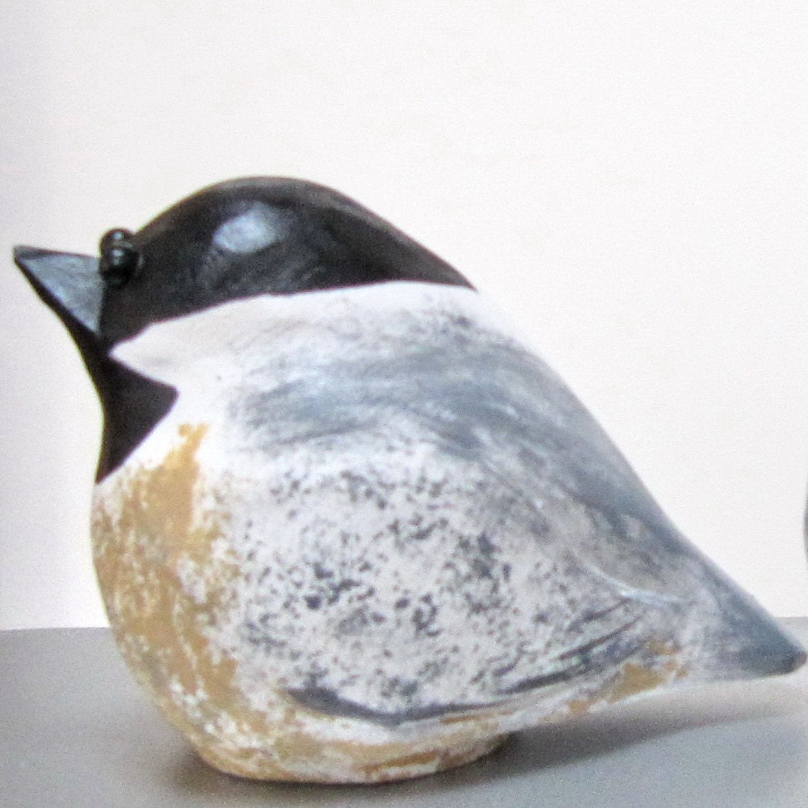Carved Chickadee Wooden Bird - you can pick Cardinal, Sparrow, Eastern Bluebird, Yellow Canary, English Robin, Robin, Golden Finch