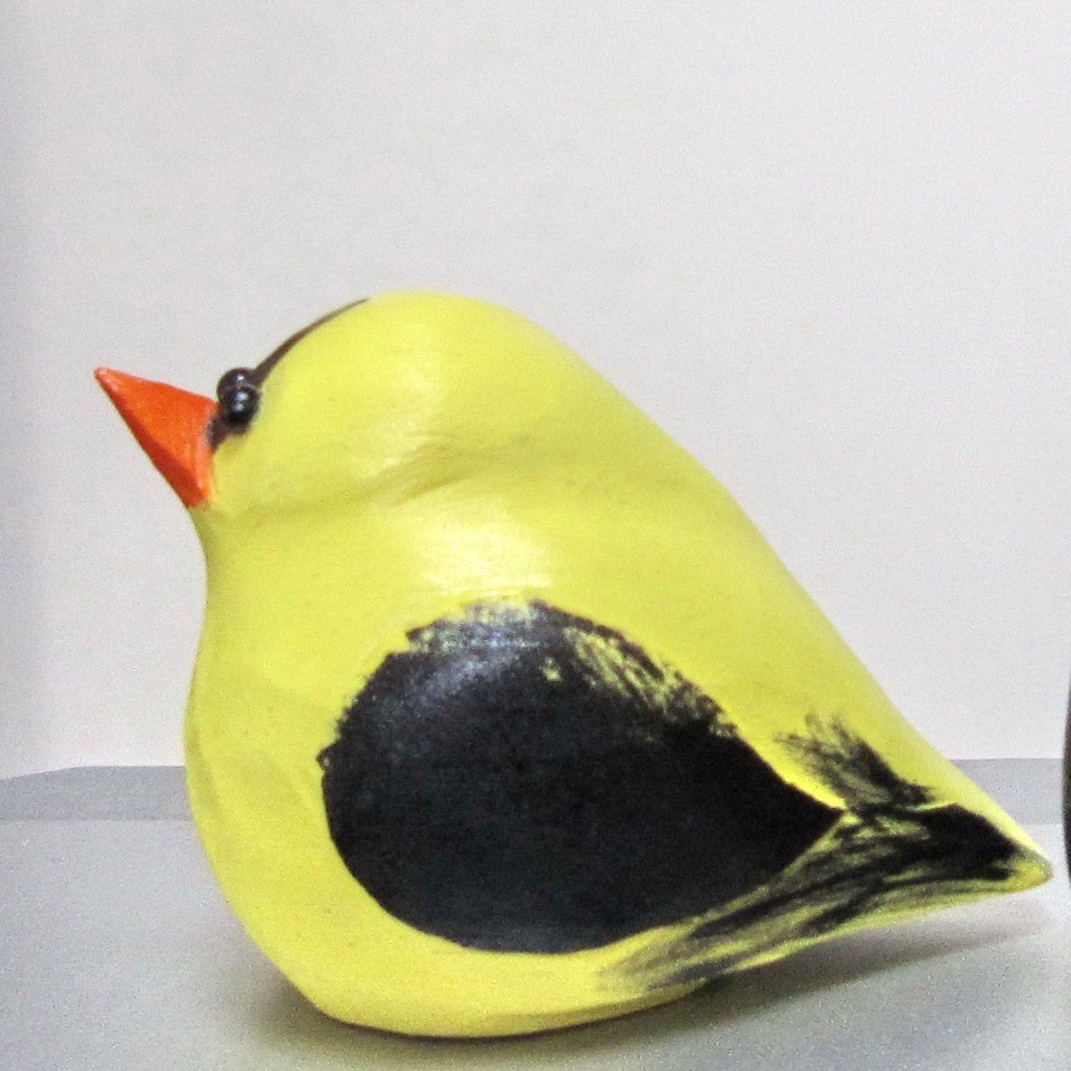 Carved Golden Finch Wooden Bird - you can pick Cardinal, Sparrow , Chickadee, Eastern Bluebird Yellow Canary, English Robin, Robin