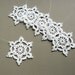 6 Crochet Snowflake Ornaments -- Large Snowflake B84, in White