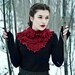 lace knitted scarf cherry red