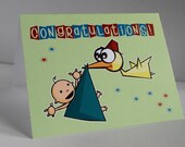 Congratulations Stork New Baby Birth Greeting Card