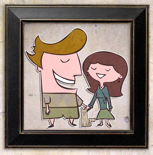 Custom Retro Modern Portrait of YOUR family Mother's Day Gift Idea