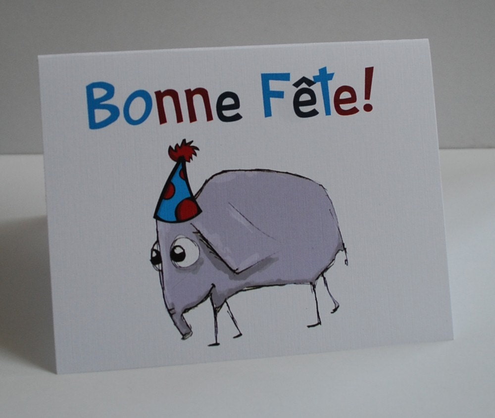 Half Off Sale Bonne Fete Happy Birthday French Greeting Cards Carts de Souhait set of 4