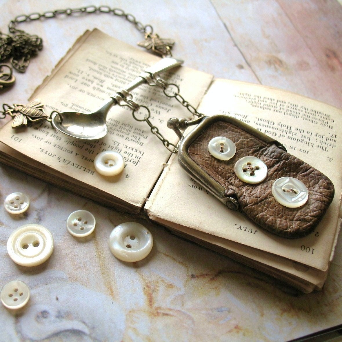 Garden Party - Vintage Purse Assemblage Necklace