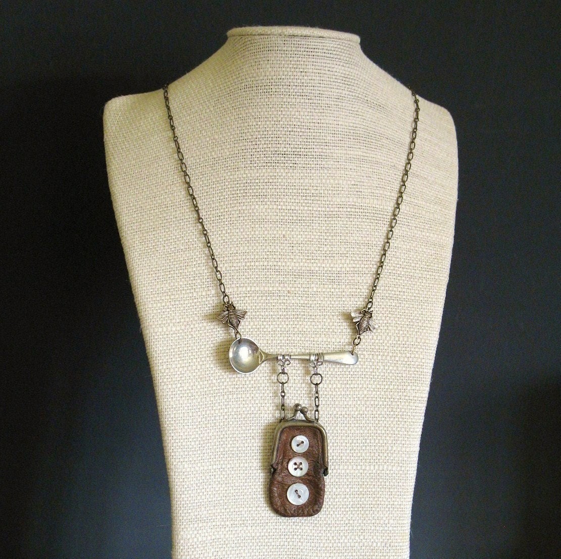 Garden Party - Vintage Purse Assemblage Necklace