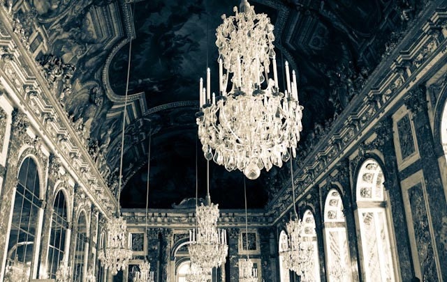 Hall of Mirrors - Paris Photography - Versailles, France 8x10 Fine Art Photograph - paris home decor - luxurious chandelier