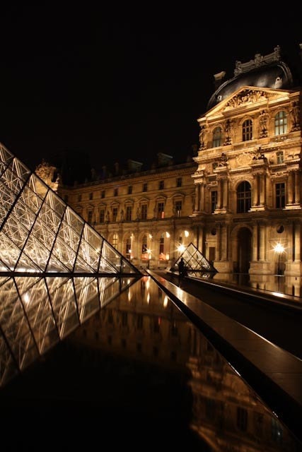 Paris Photography - The Louvre at Night in Paris, France - 8x10 Fine Art Photograph - Paris Home Decor - Paris Print