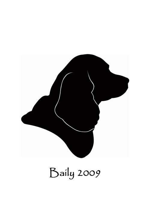 Custom Silhouette Pet Portrait - 5x7 Art Print - Mothers day present