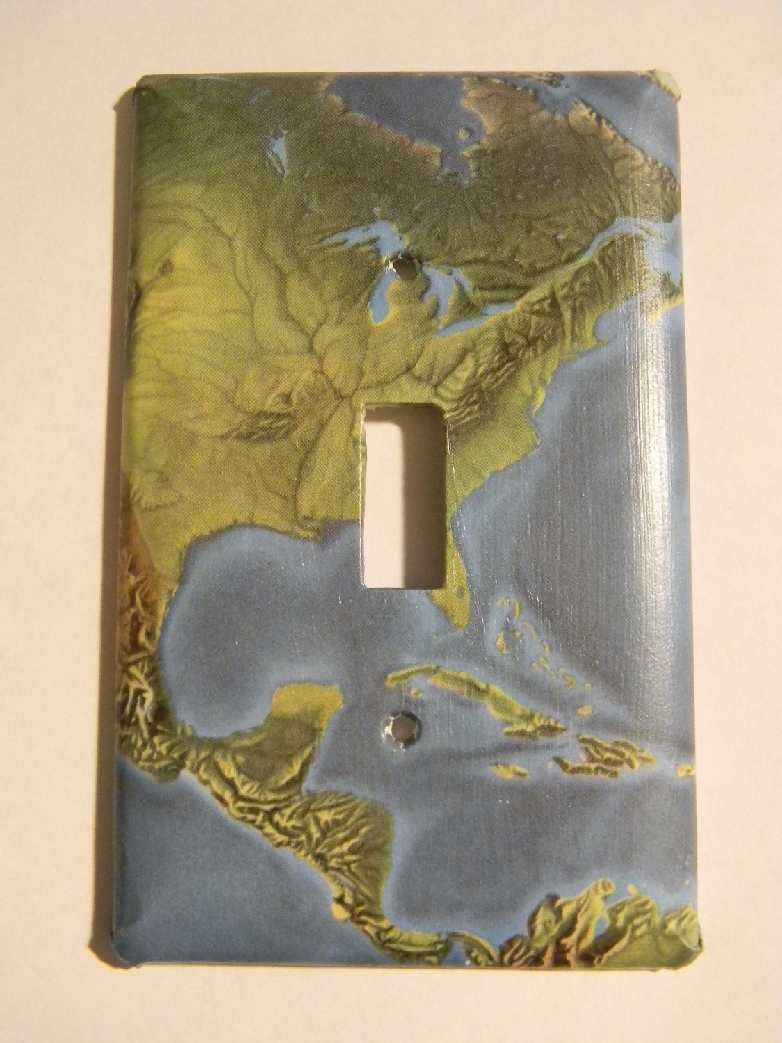 North America Satellite View of the Earth Surface Map Light Switch Plate