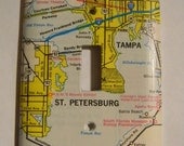 Tampa St. Petersburg Florida Road Map Light Switch Plate