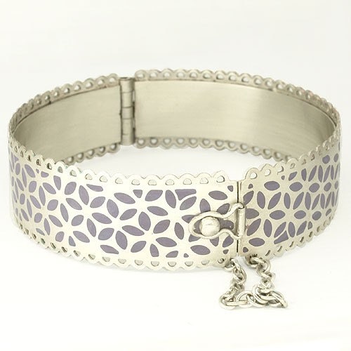 Silver Double Scalloped Edged Bangle