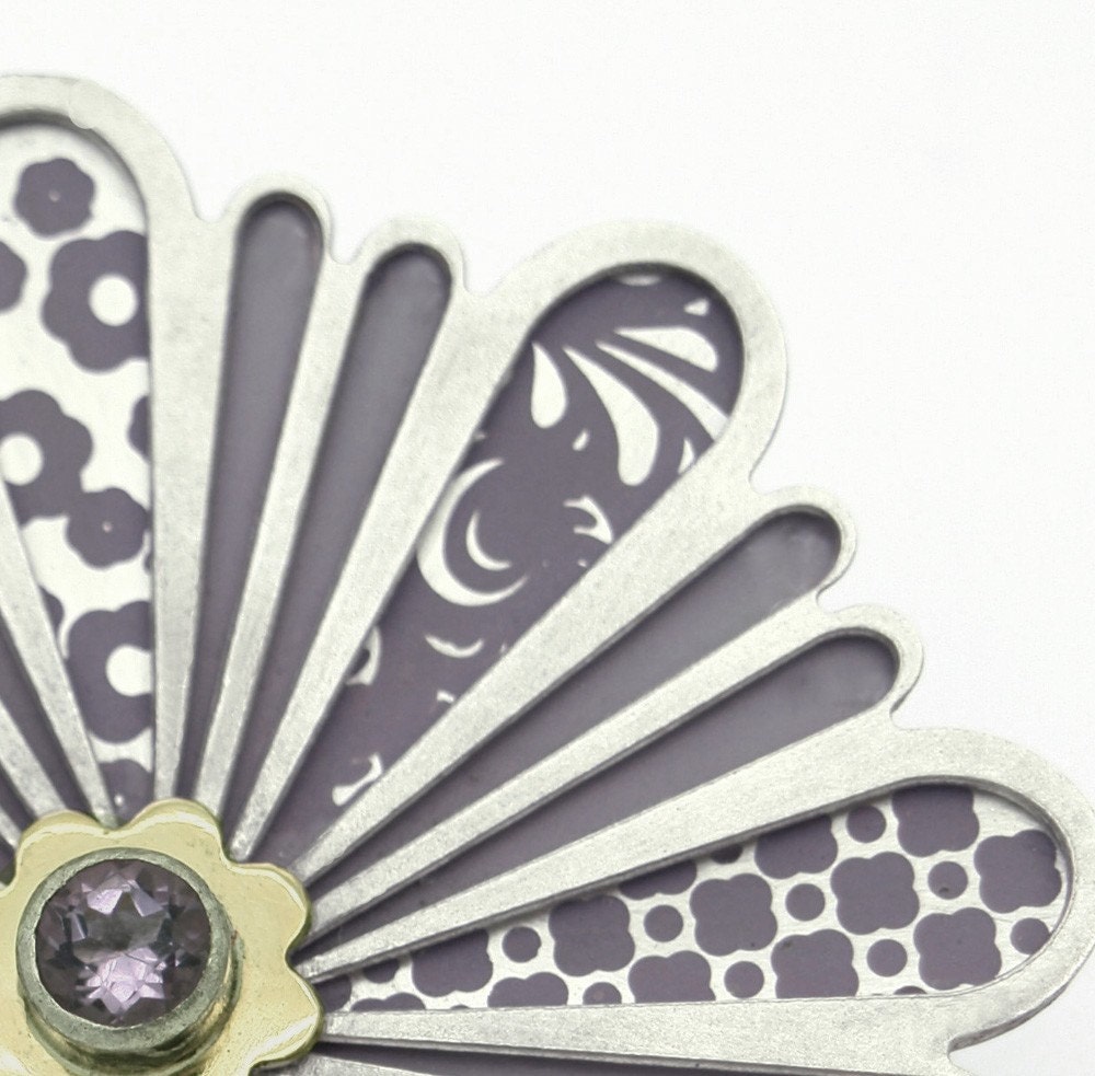 24 Petal Silver/ 18ct gold Brooch