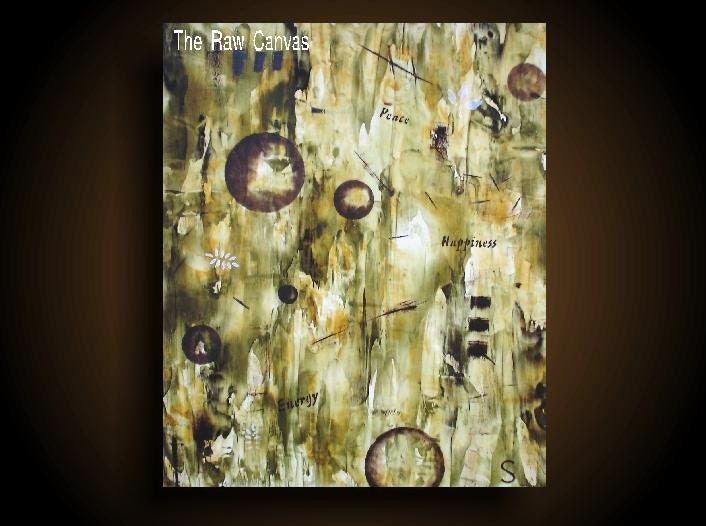 SALE -- The Raw Canvas Gallery - Original Painting Artwork Abstract Large Encaustic Zen 20 x 24