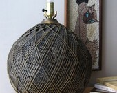 kittenball midcentury modern woven rattan cabana lamp