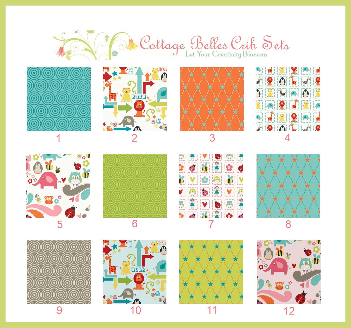 Custom Changing Pad Cover - Alphabet Soup - Giraffe, Lion, Elephant, Owl by Cottage Belles