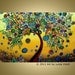 Original Abstract Tree Landscape Painting GREEN OLIVES and White FLOWERS Fantasy Whimsical Artwork