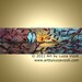 Original Modern Painting Birds Landscape Trees Whimsical Heavy Textured Metallic Artwork -Magic Night with You-by Luiza Vizoli