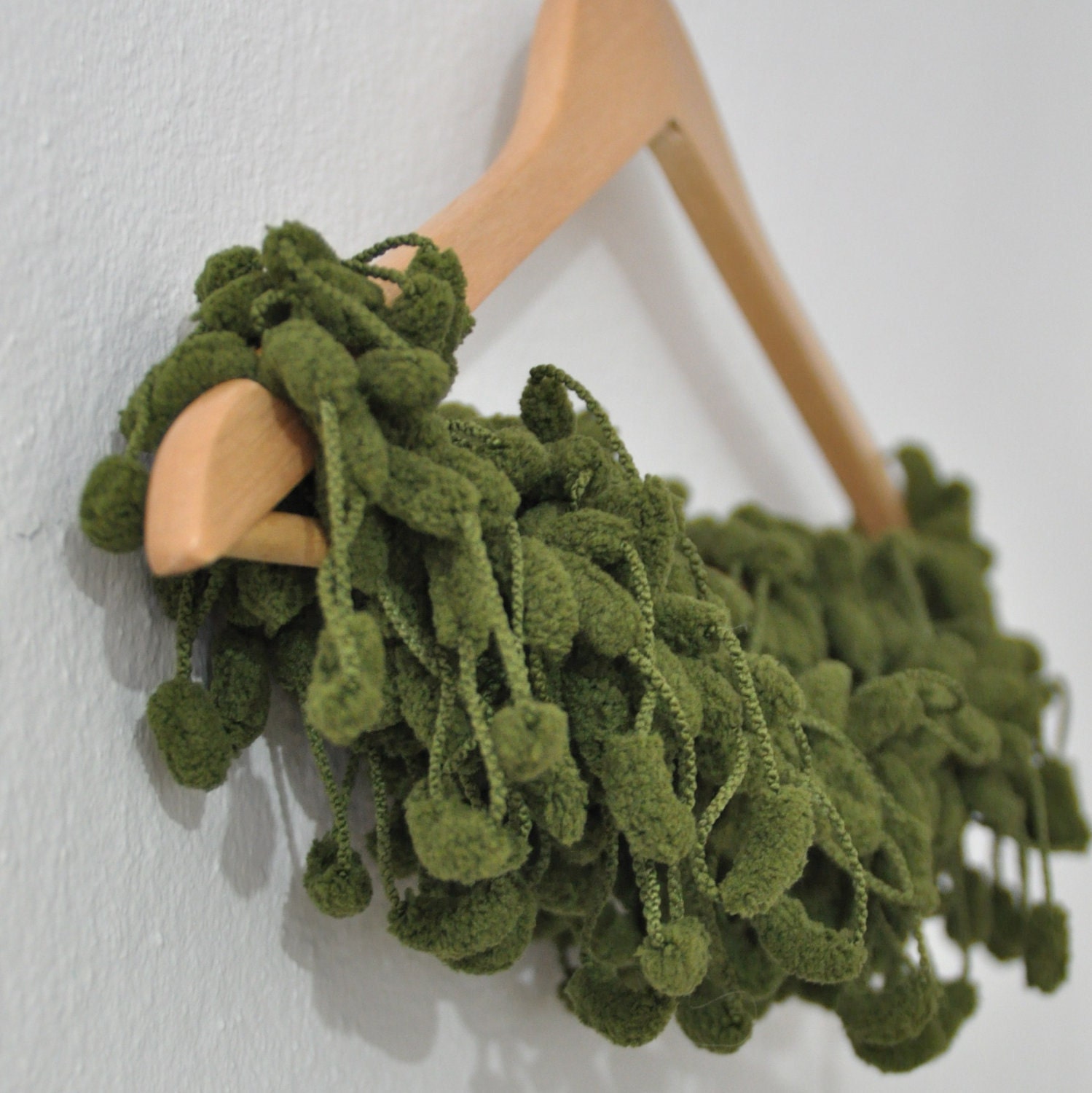 Crochet Scarf - Moss Green Scarf