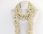Champagne Crochet  Scarf. Holiday Fashion. Winter Scarves. LIMITED Edition