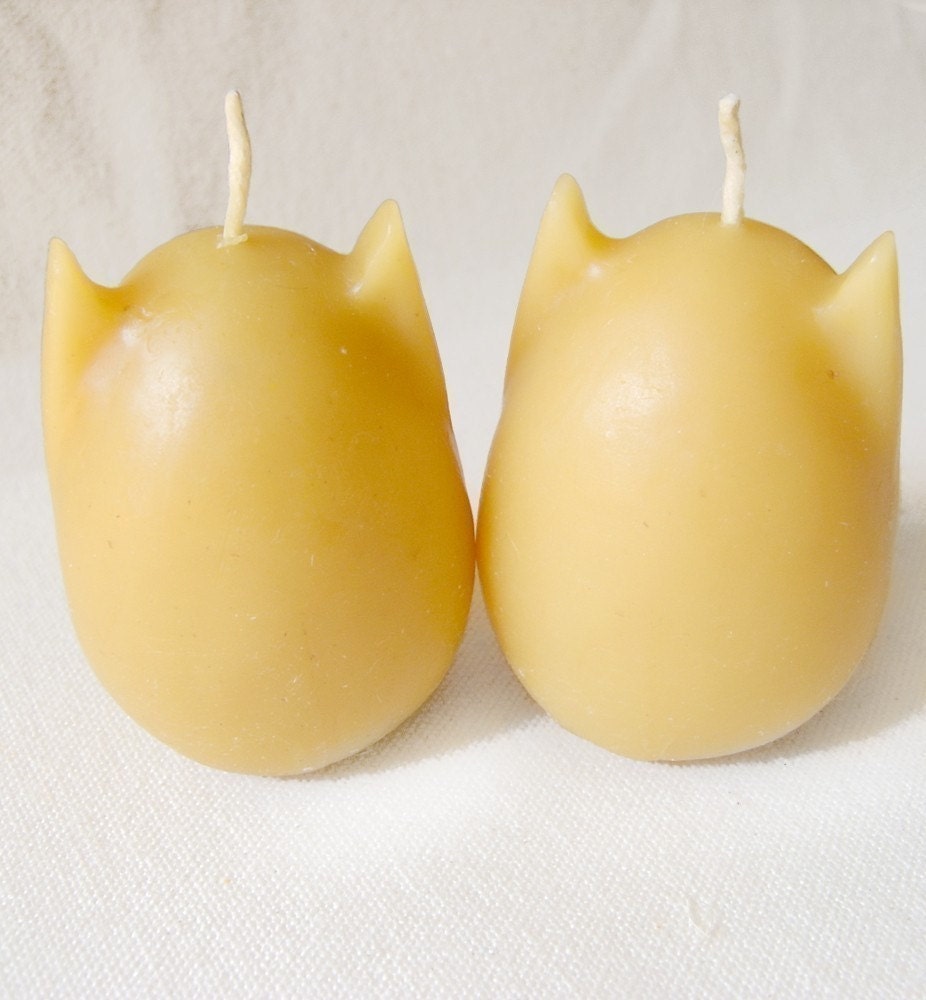 Beeswax Candles - Set of 2 Kitty Eggs