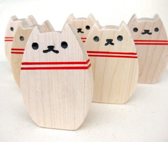 Kitty Bowling Toy Set - Natural Wood