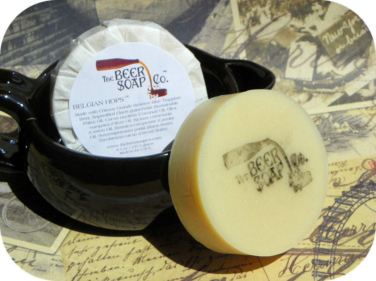 Handmade Soap Gifts for Men - Belgian Hops Beer Soap - Made with Chimay Grande Reserve Bleu Trappiste