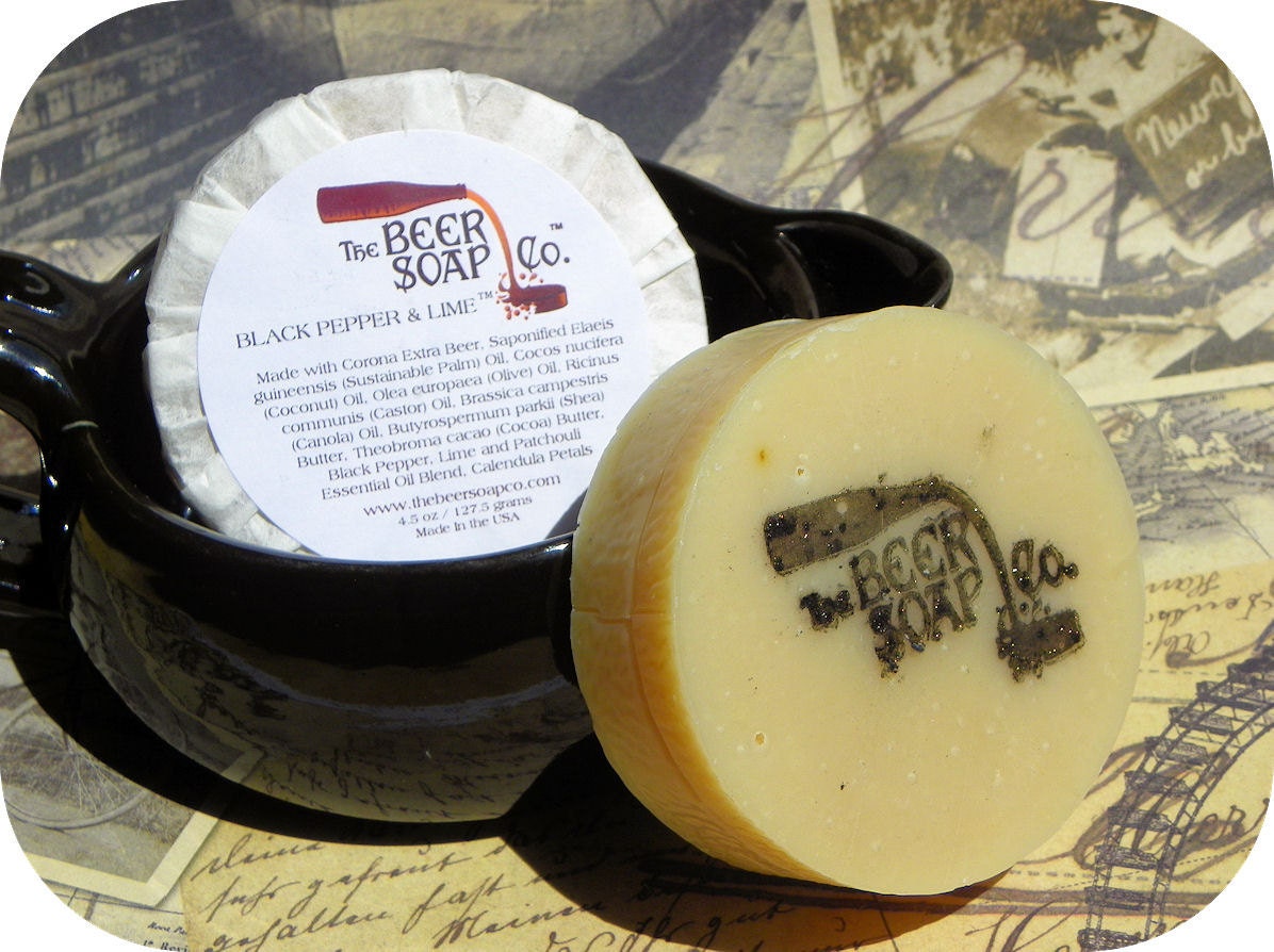 Black Pepper and Lime Beer Soap - Made with Corona Extra American Lager - As Seen In European Car Magazine