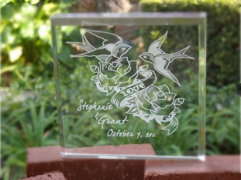 Personalized Engraved Wedding Cake Top- Any Design to Suit Your Theme