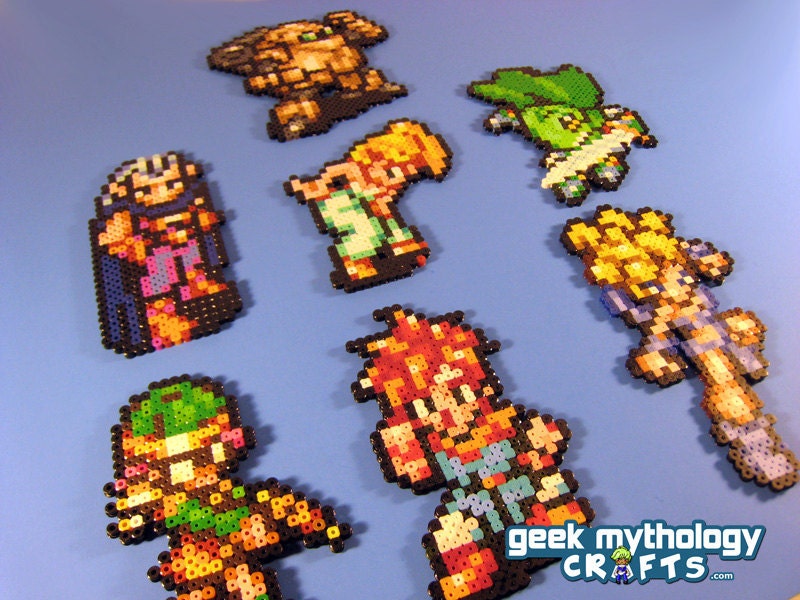 Chrono Trigger Super Nintendo - Perler Bead Sprite Set of 7 Characters