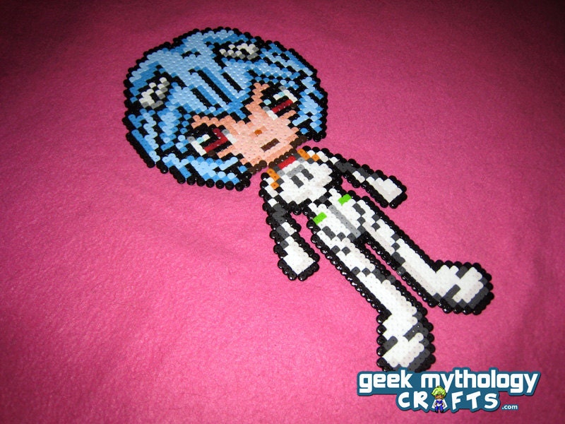 Neon Genesis Evangelion Rei Ayanami Chibishou Perler Bead Sprite