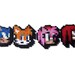 Sonic the Hedgehog Battle Icon Magnet Perler Pixel Sprites Set of 4 - Sonic, Tails, Amy, Knuckles