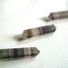 Fluorite - set of 3 Rainbow Fluorite Crystals - Double terminated - prism - purple - green - polished - point - wire wrap pendant