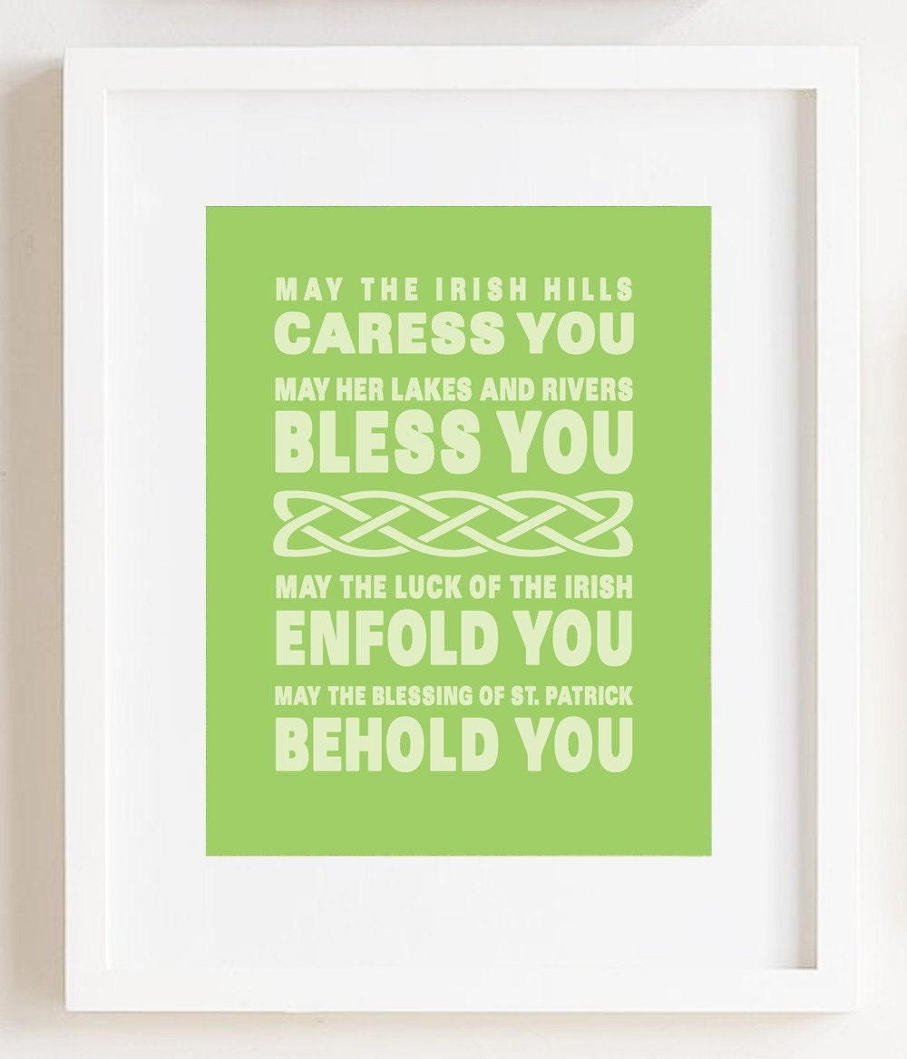 Irish Blessing Print 8 x 10 inches