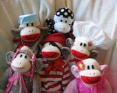 Master Chef Sock Monkey with  Puffed Hat, Chef's Jacket and Pants.  Perfect Gift.