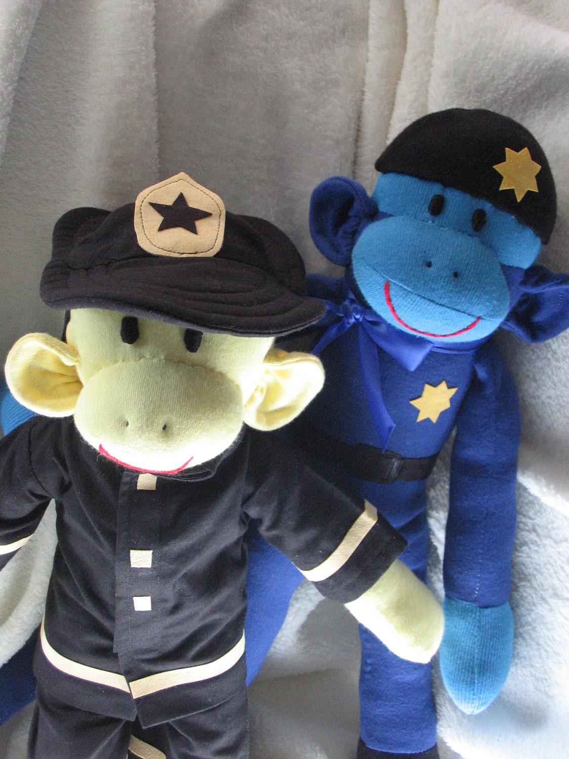 Fireman Sock Monkey, exclusive design by auntyanndesigns.
