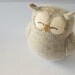 Upcycled Felted Wool Grey Sleepy Owl