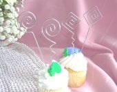 20 Whimsical  CUPCAKE Wire Picks for Placecards Pictures Valentines Day Birthday and Shower Party Favor