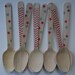20 Customized Wooden Utensils - Stars and Chevron Combination - Great For Parties