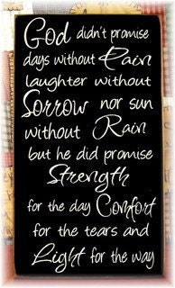God didn't promise days without sorrow...typography wood sign NEW