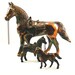 Vintage 50s Carnival Prize Horses Horse Cast Metal Bronze Set of 3 Figurines with Patina