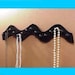 NECKLACE holder rack  zigzag black wooden wall mount  necklace storage 15 pegs