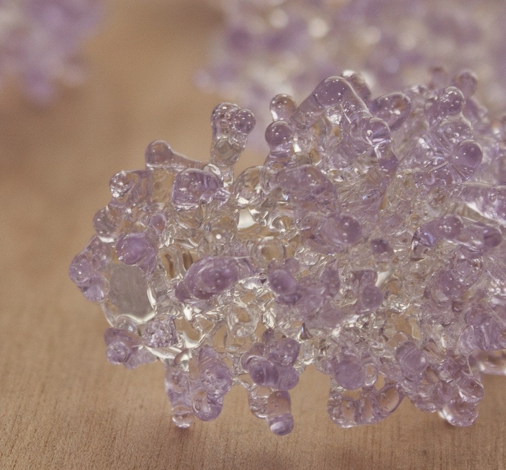 Glass Cluster Ring - Lilac